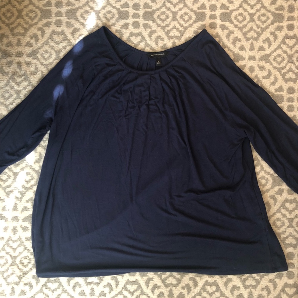 Banana Republic Navy 3/4 Sleeve Top